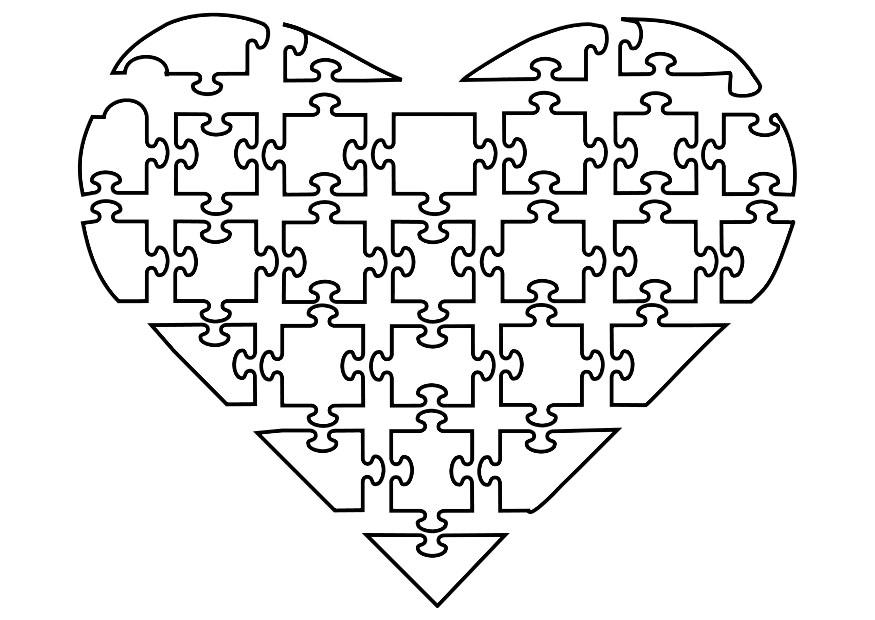 Malvorlage jigsaw herz