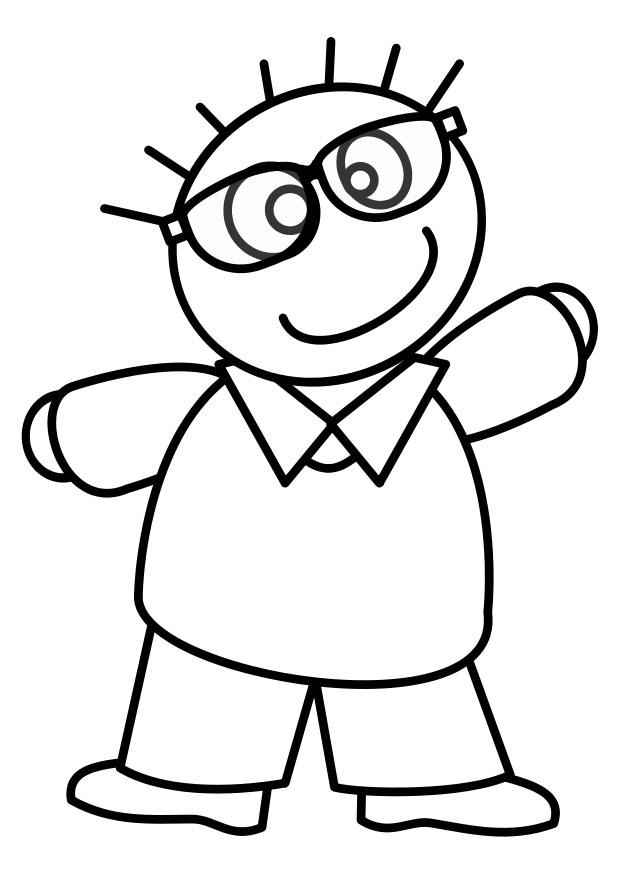 junge mit brille Malvorlage junge mit brille