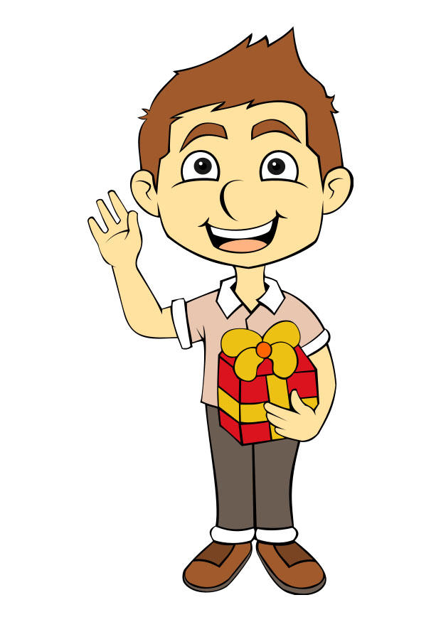 junge mit geschenk Bild junge mit geschenk
