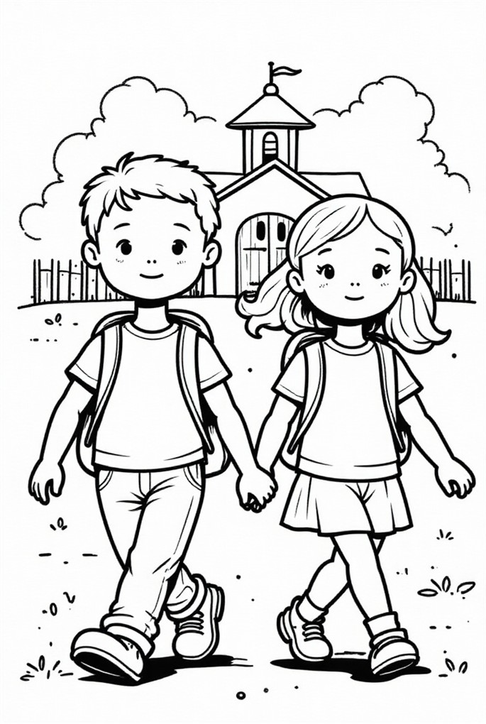 junge und mA¤dchen in der schule Malvorlage junge und mA¤dchen in der schule