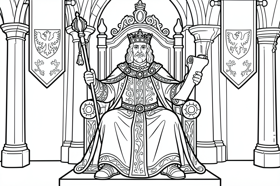 kA¶nig auf dem thron Malvorlage kA¶nig auf dem thron