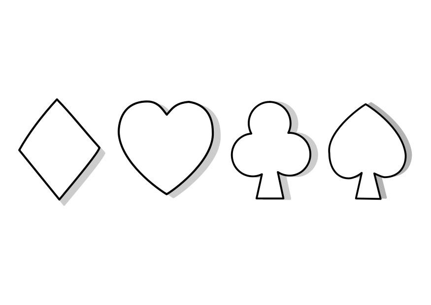 kartenspielsymbole Malvorlage kartenspielsymbole