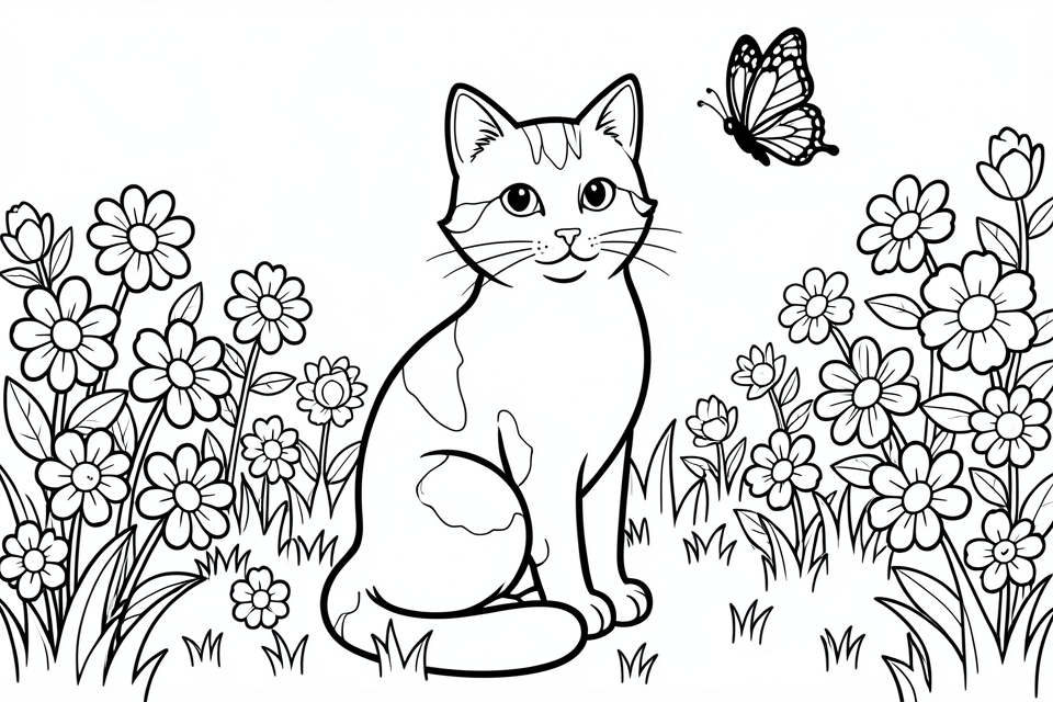 katze im garten Malvorlage katze im garten