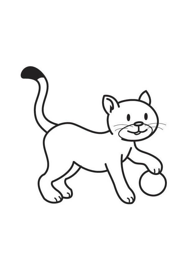 Malvorlage katze mit ball