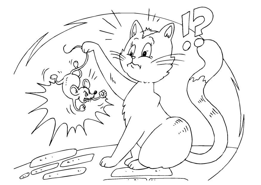 katze und maus Malvorlage katze und maus