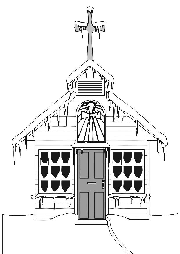 Malvorlage kirche im winter