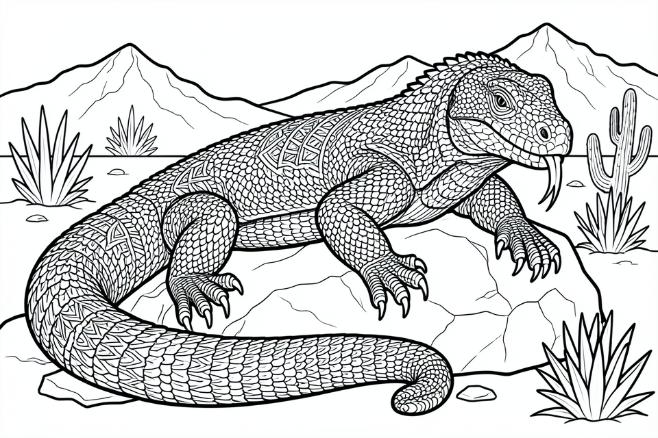 komodowaran Malvorlage komodowaran