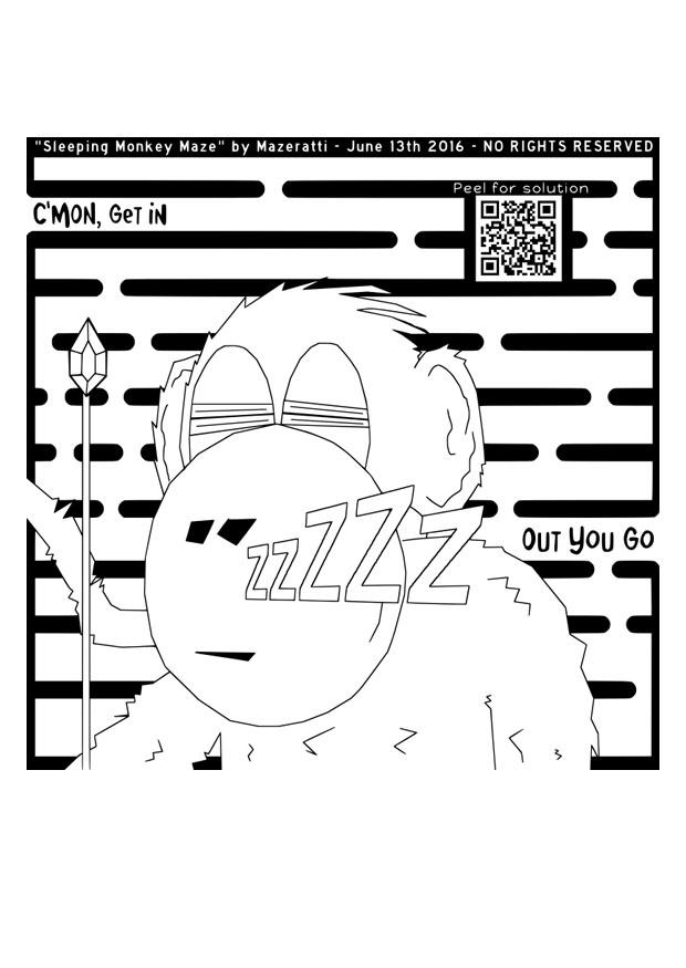 labyrinth mit affe Malvorlage labyrinth mit affe