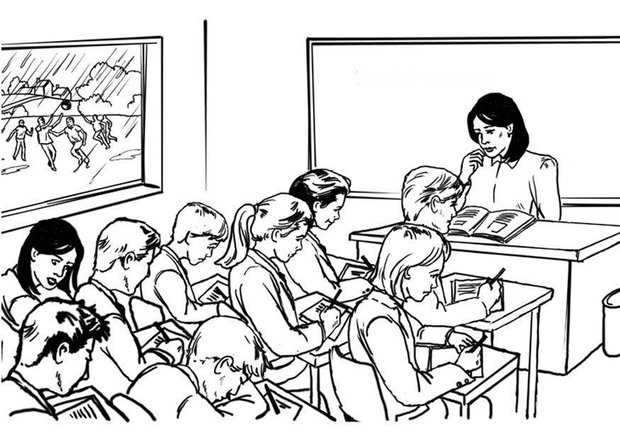 lehrerin vor der klasse Malvorlage lehrerin vor der klasse