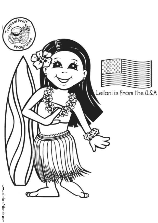 leilani aus den usa Malvorlage leilani aus den usa