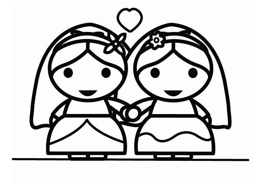 lesbenhochzeit - frauen - holebi Malvorlage lesbenhochzeit - frauen - holebi