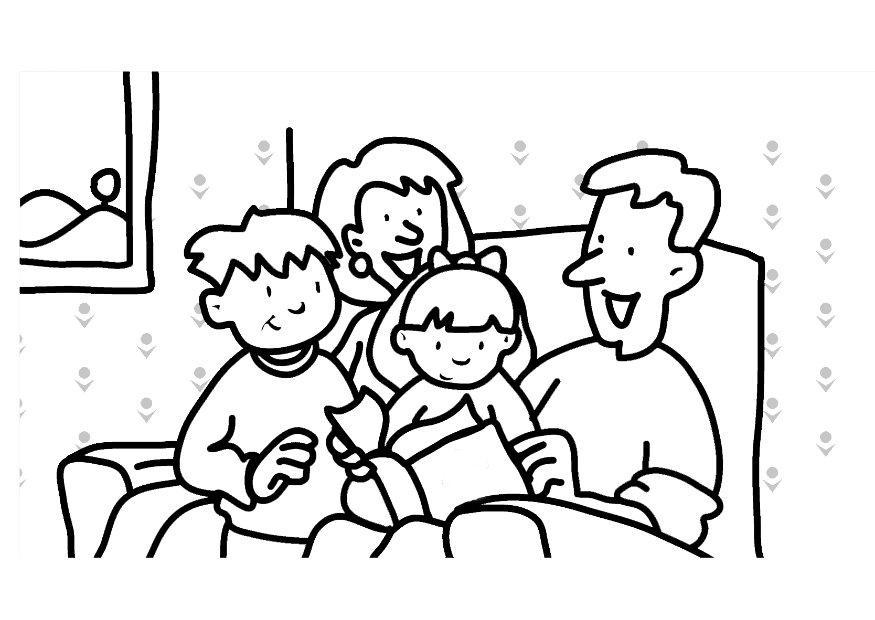 lesen - familie Malvorlage lesen - familie