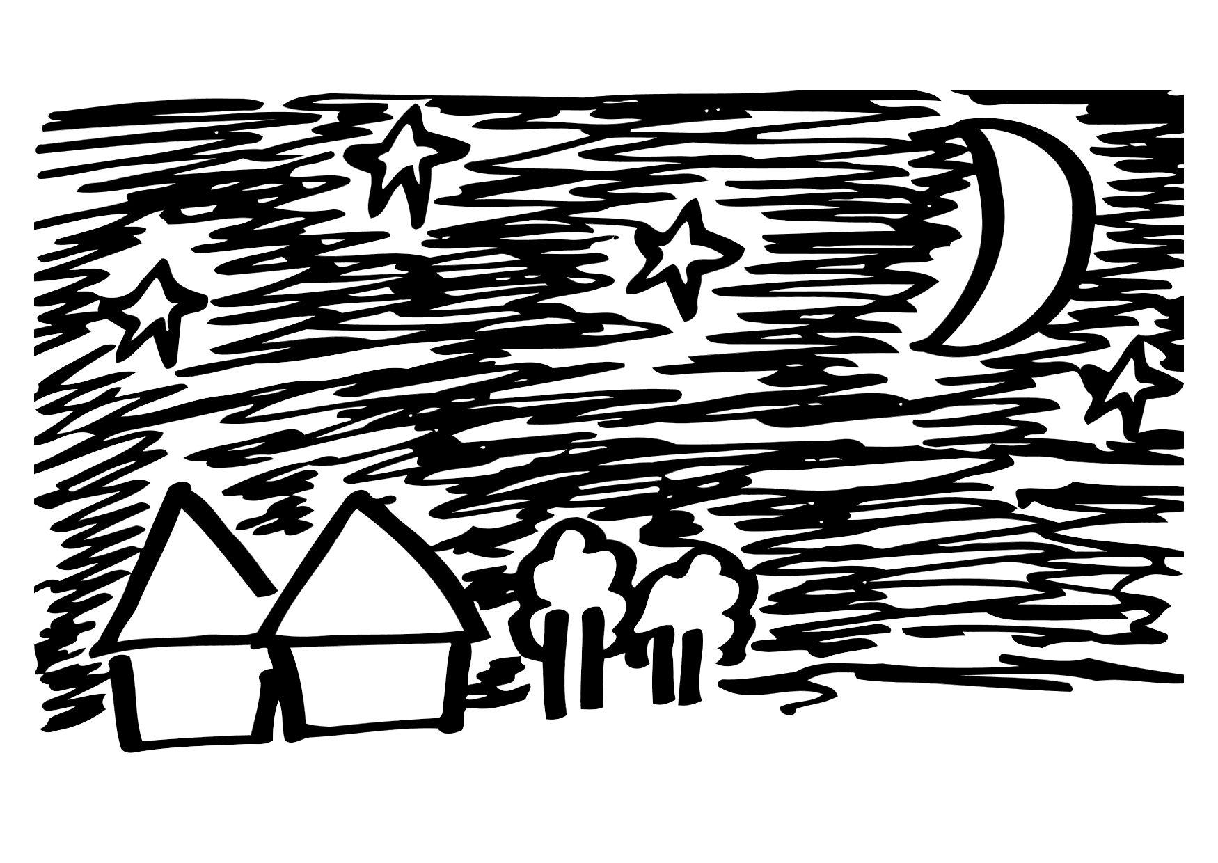 Malvorlage  01a. nacht