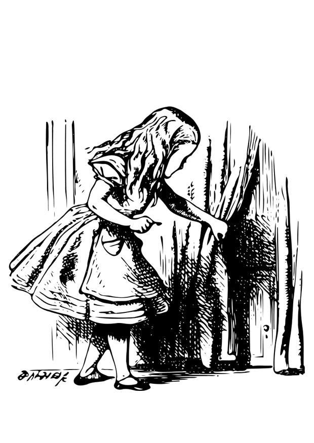 Malvorlage  alice im wunderland - alice mit schlA¼ssel