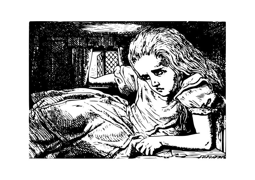 Malvorlage  alice im wunderland - im kaninchenstall