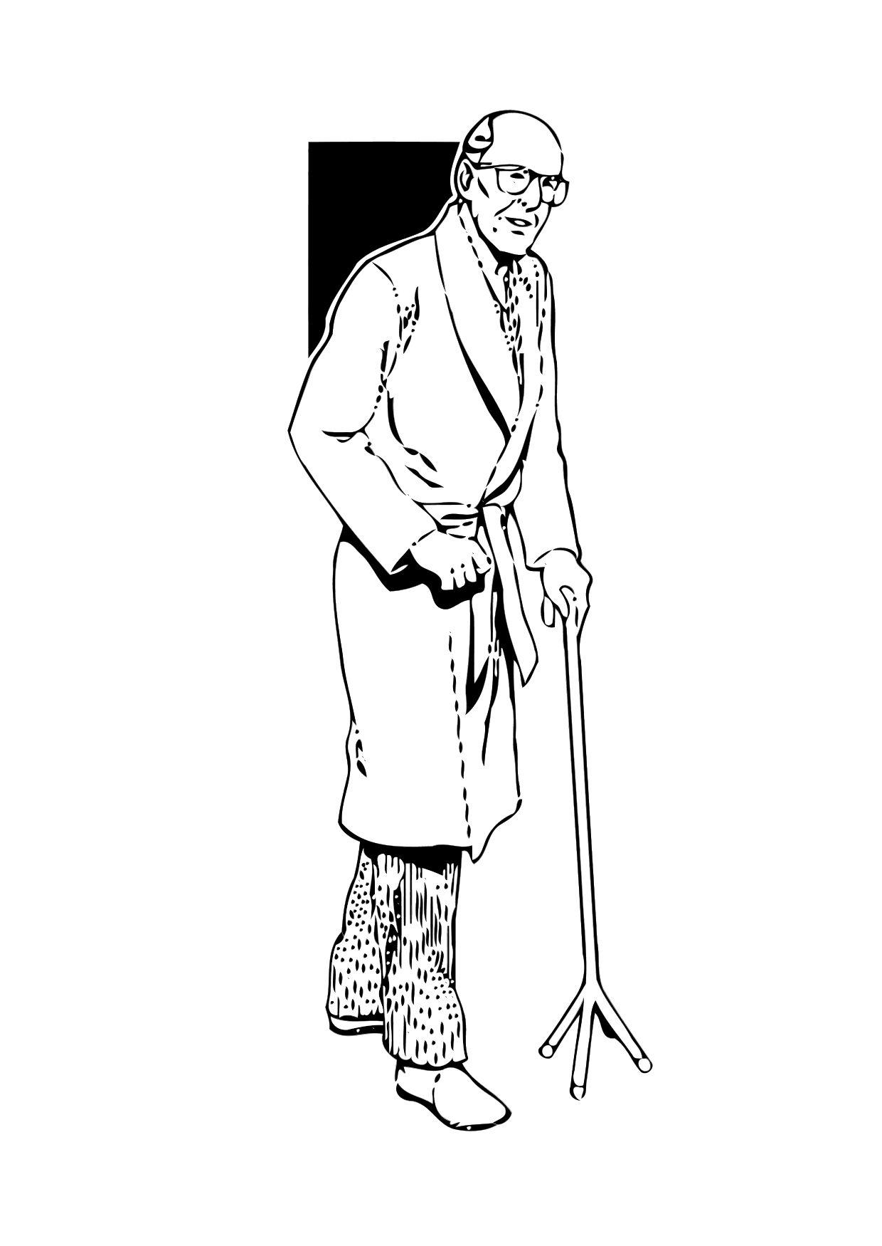 Malvorlage  alter mann