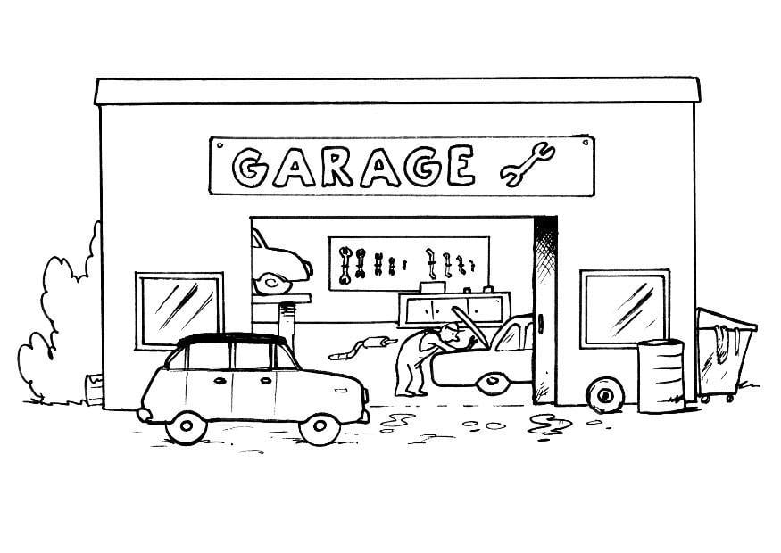 Malvorlage  autowerkstatt