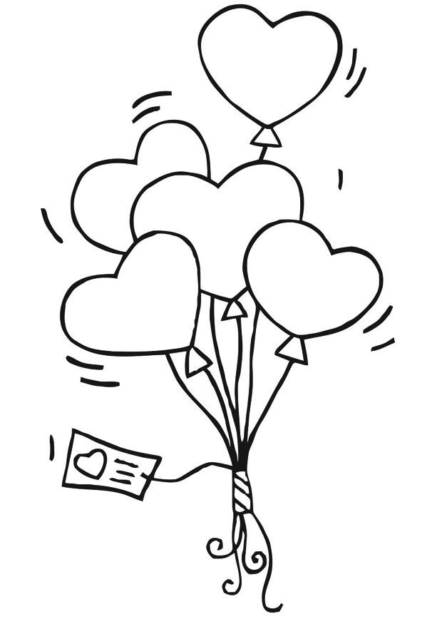 Malvorlage  ballonherzen