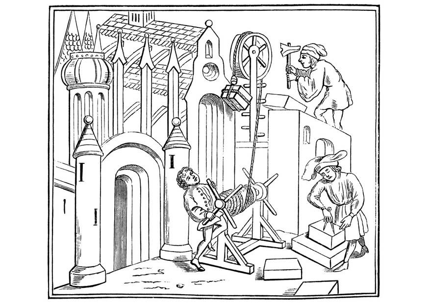 Malvorlage  bauarbeiter bei der arbeit
