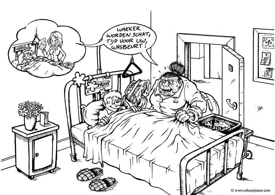 Malvorlage  bett