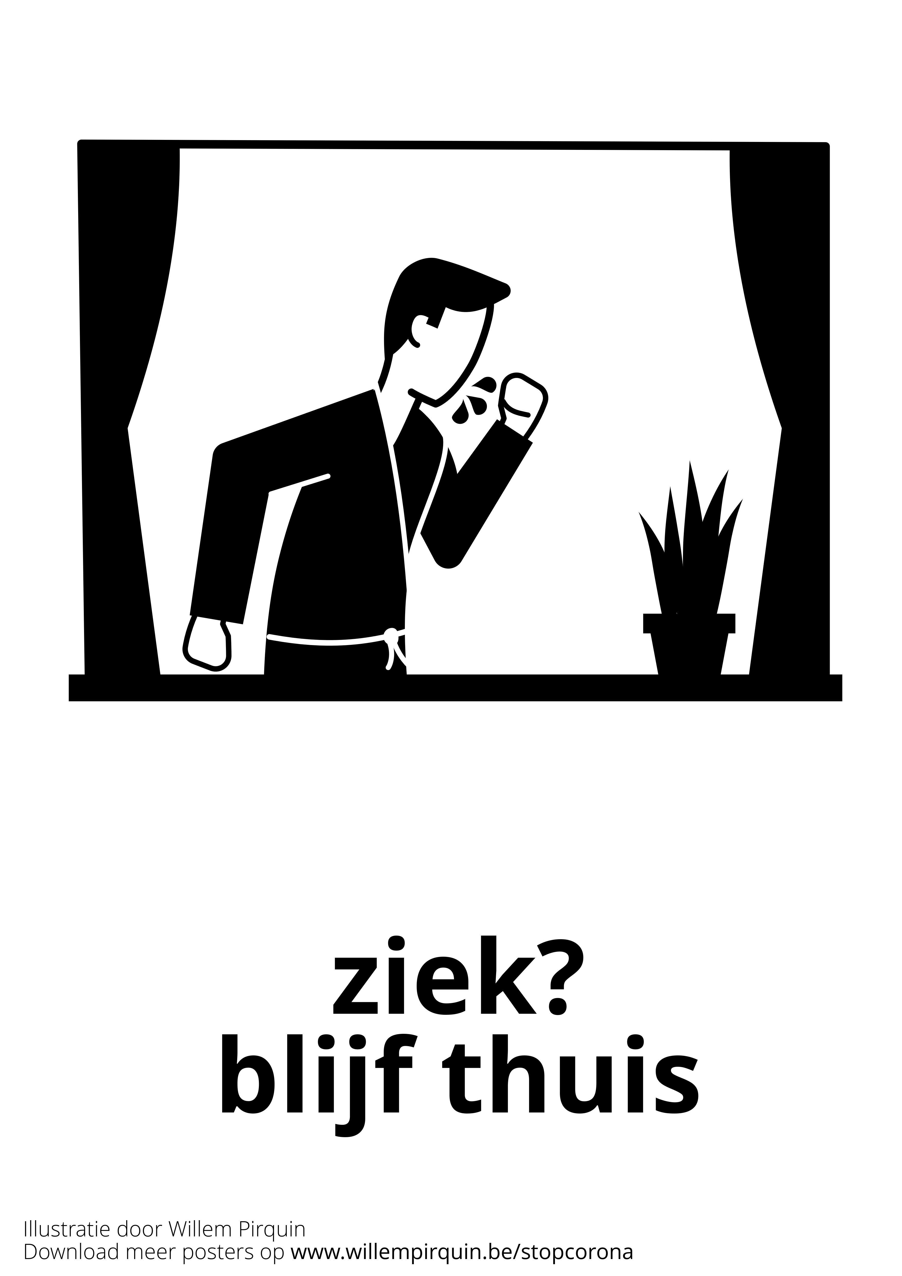Malvorlage  bleib zu hause wenn du krank bist