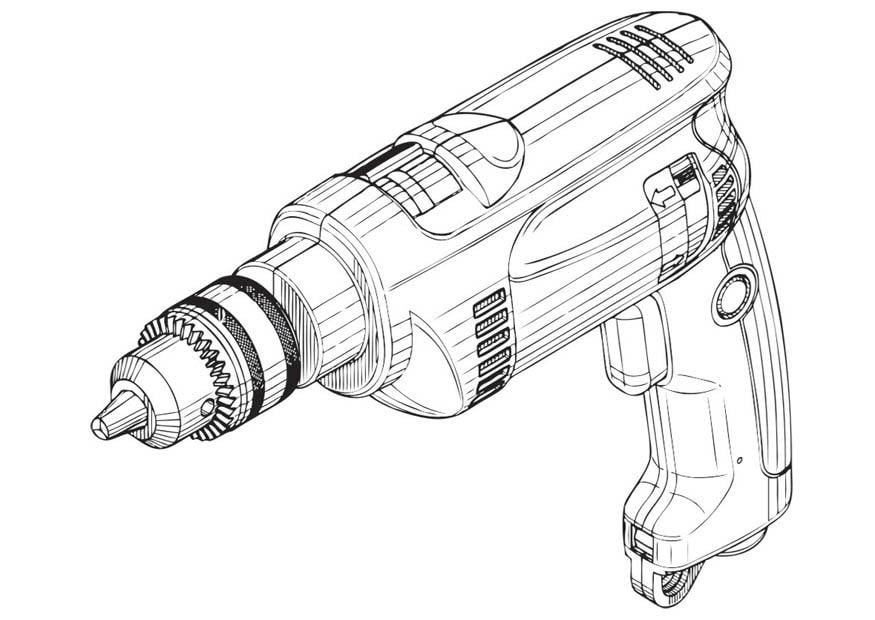 Malvorlage  bohrmaschine