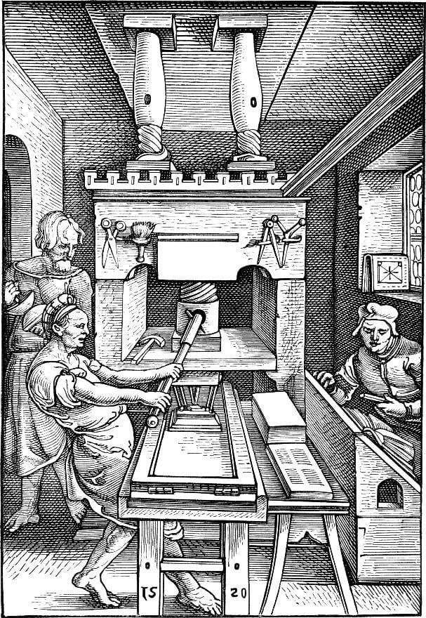 Malvorlage  buchpresse