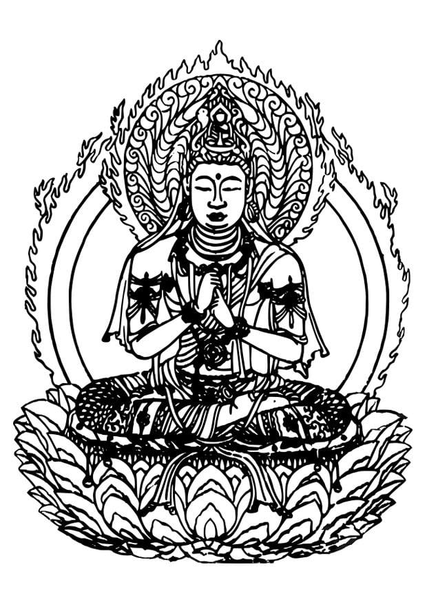 Malvorlage  buddha