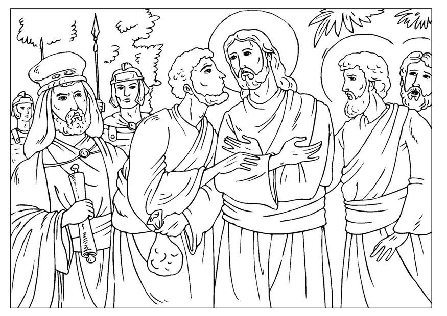 Malvorlage  der verrat von judas