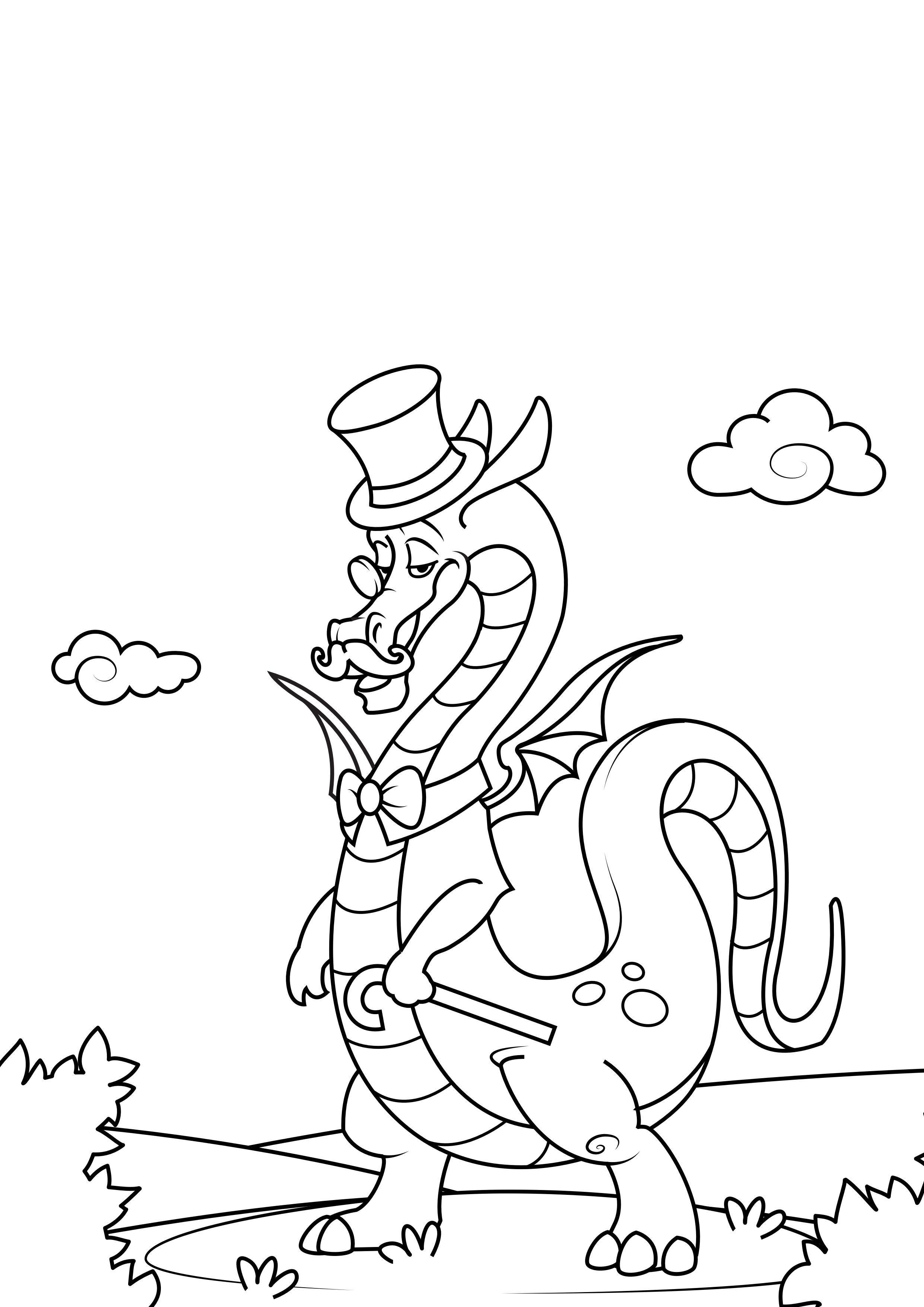 Malvorlage  drache unterwegs