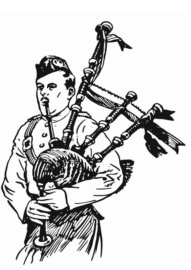 Malvorlage  dudelsackspieler