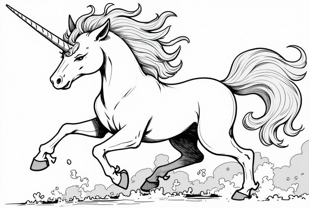 Malvorlage  einhorn auf dem weg
