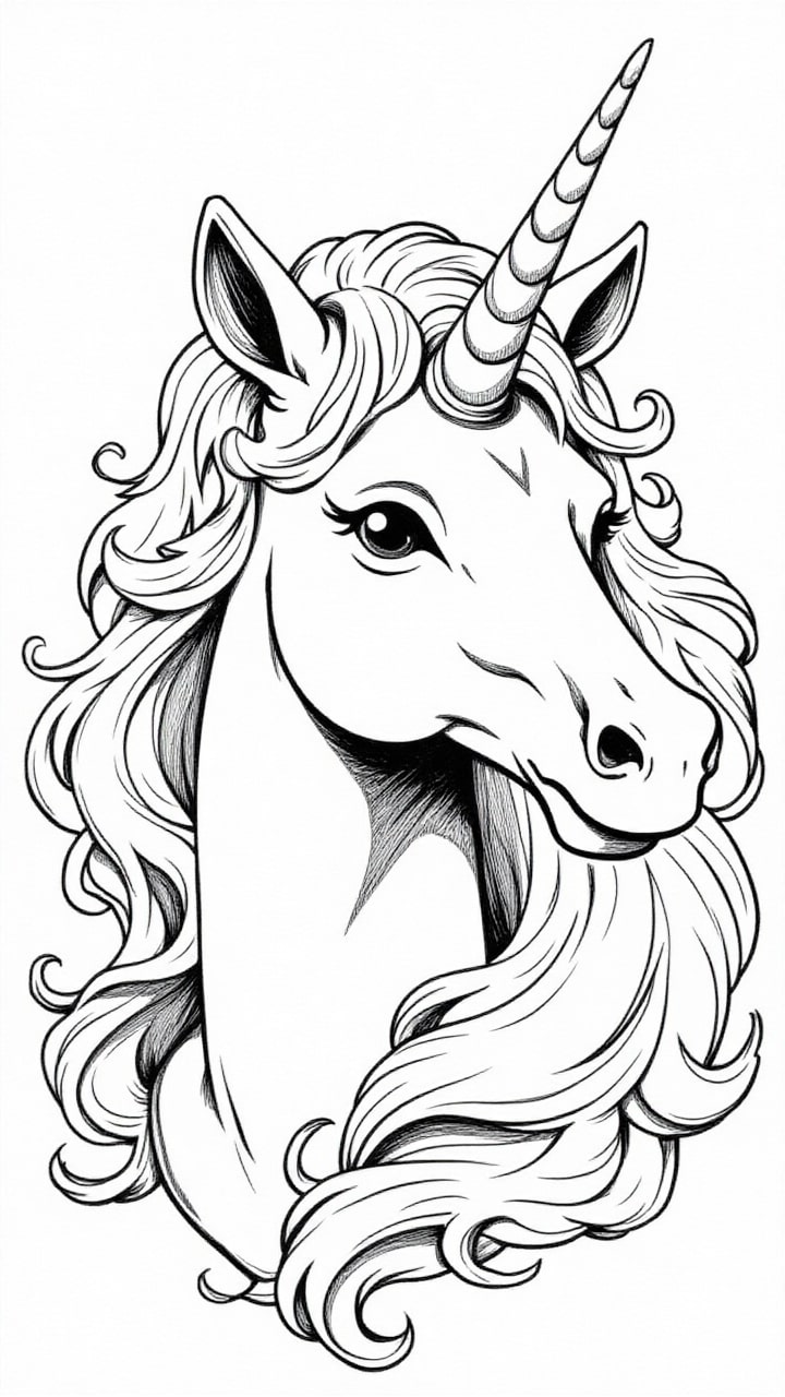 Malvorlage  einhorn kopf
