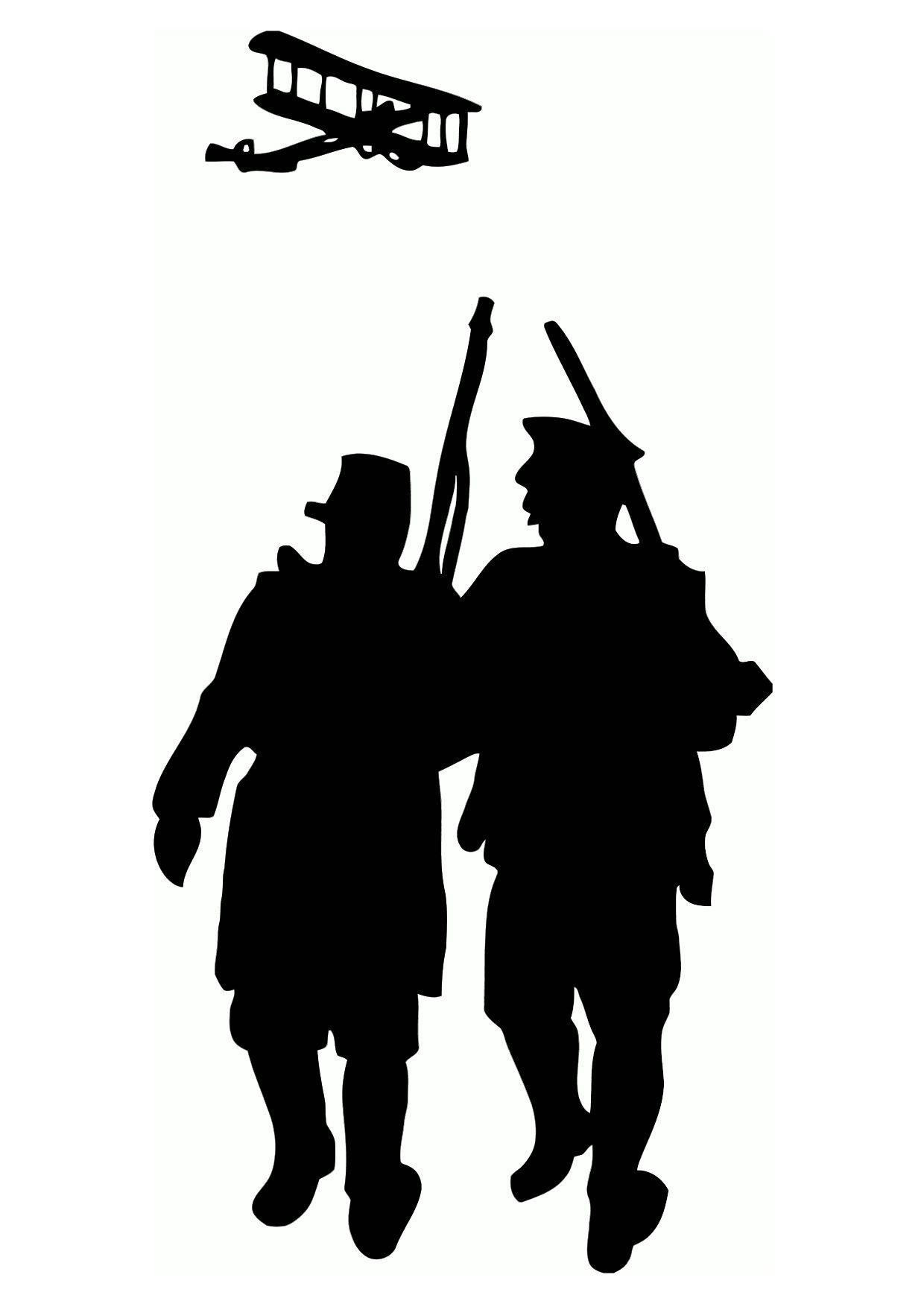 Malvorlage  erster weltkrieg silhouette