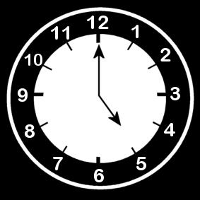 Malvorlage  es ist 5 uhr