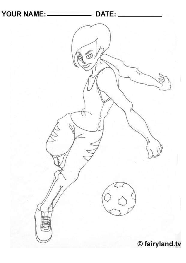 Malvorlage  fussball spielen