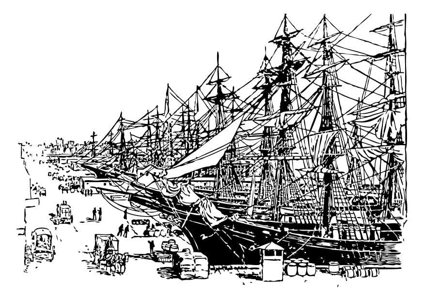 Malvorlage  hafen