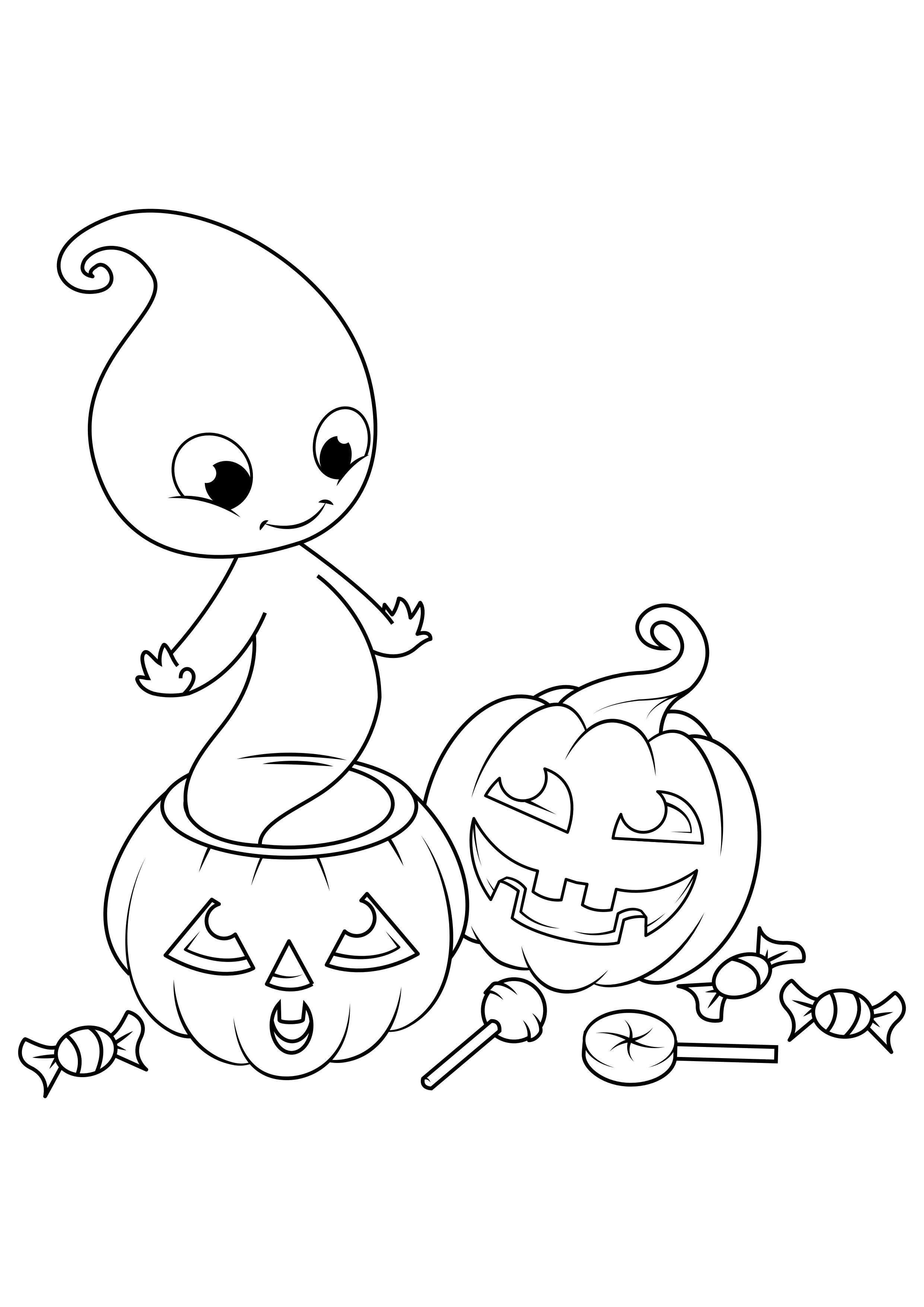 Malvorlage  halloween-geist