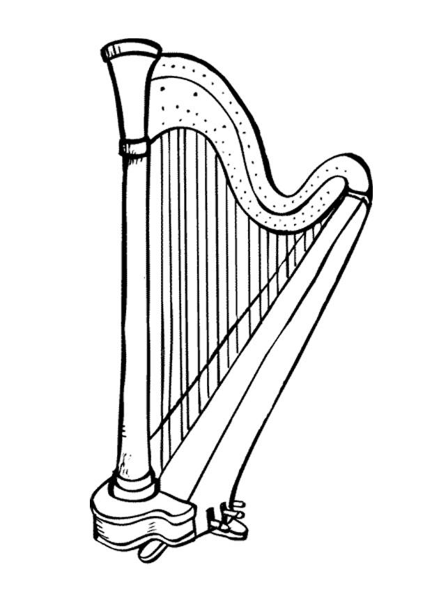 Malvorlage  harfe