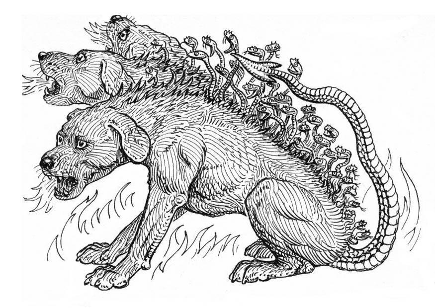 Malvorlage  hA¶llenhund - zerberus