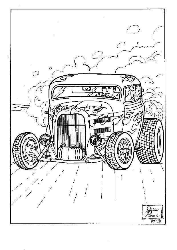 Malvorlage  hot rod