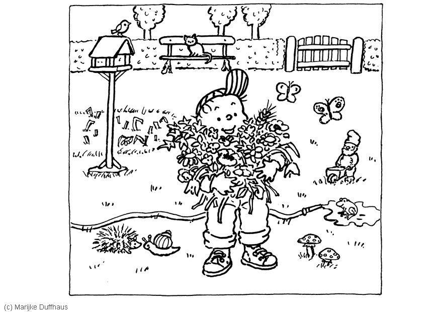 Malvorlage  im garten