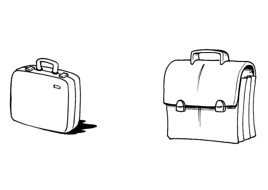 Malvorlage  koffer und brieftasche