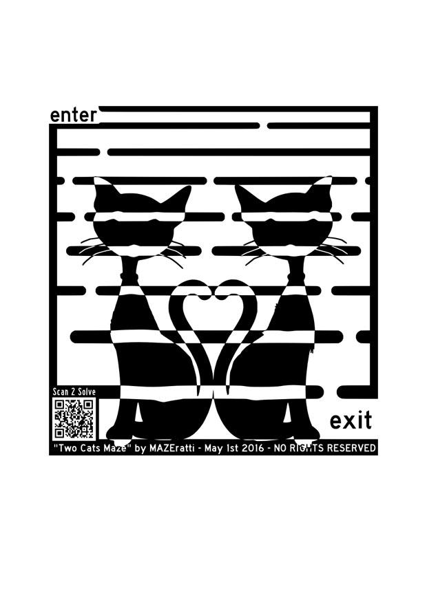 Malvorlage  labyrinth - katzen