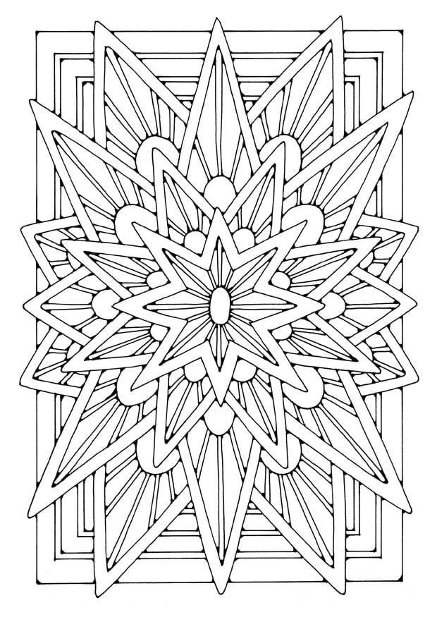 Malvorlage  mandala - stern