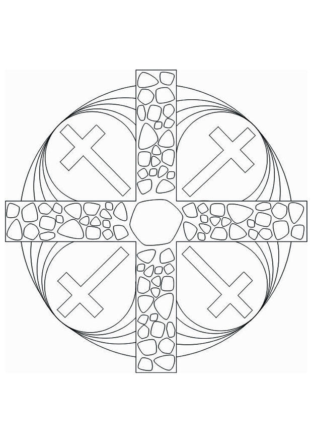 Malvorlage  mandala kreuz