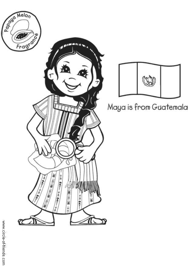 Malvorlage  maya aus guatemala