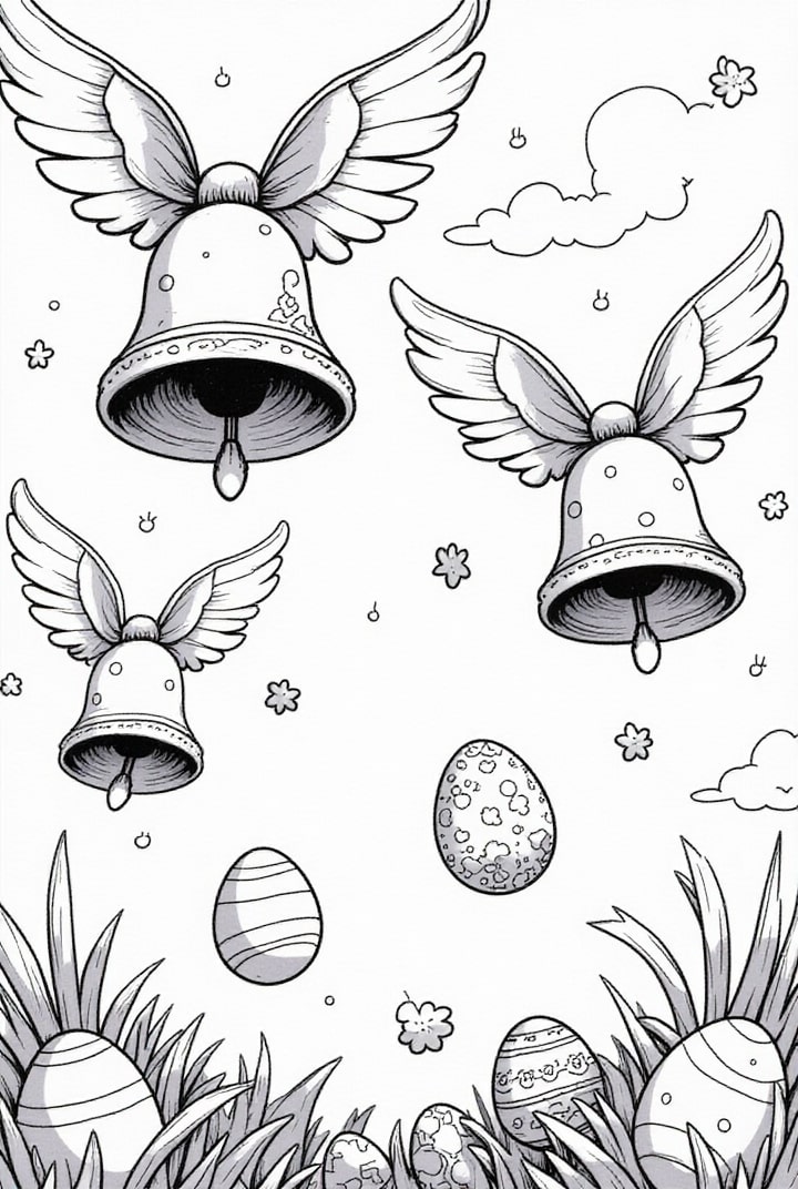 Malvorlage  osterglocken verstreuen eier
