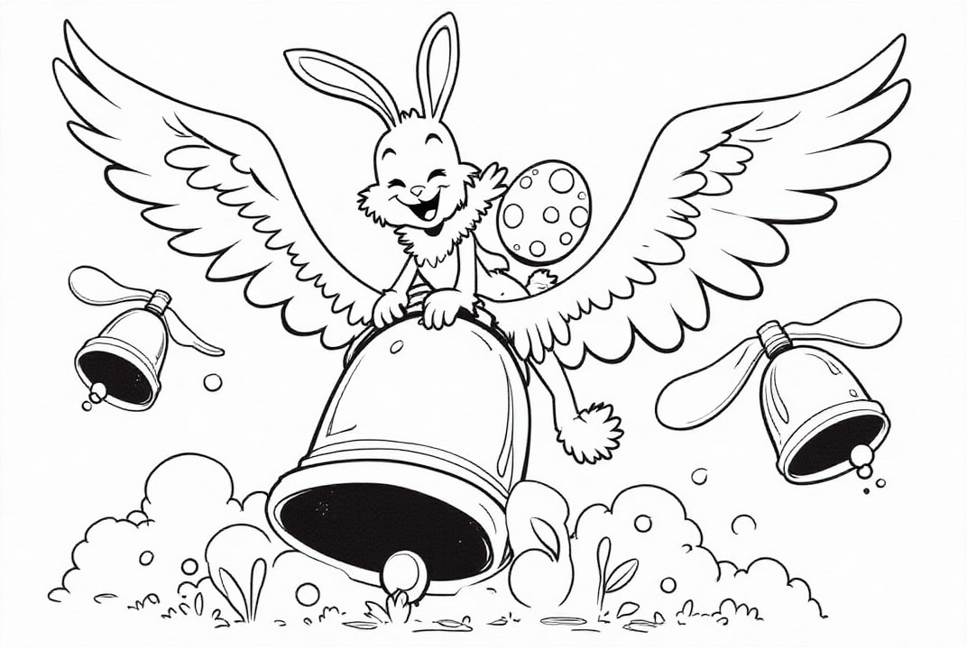 Malvorlage  osterhase auf osterglocke