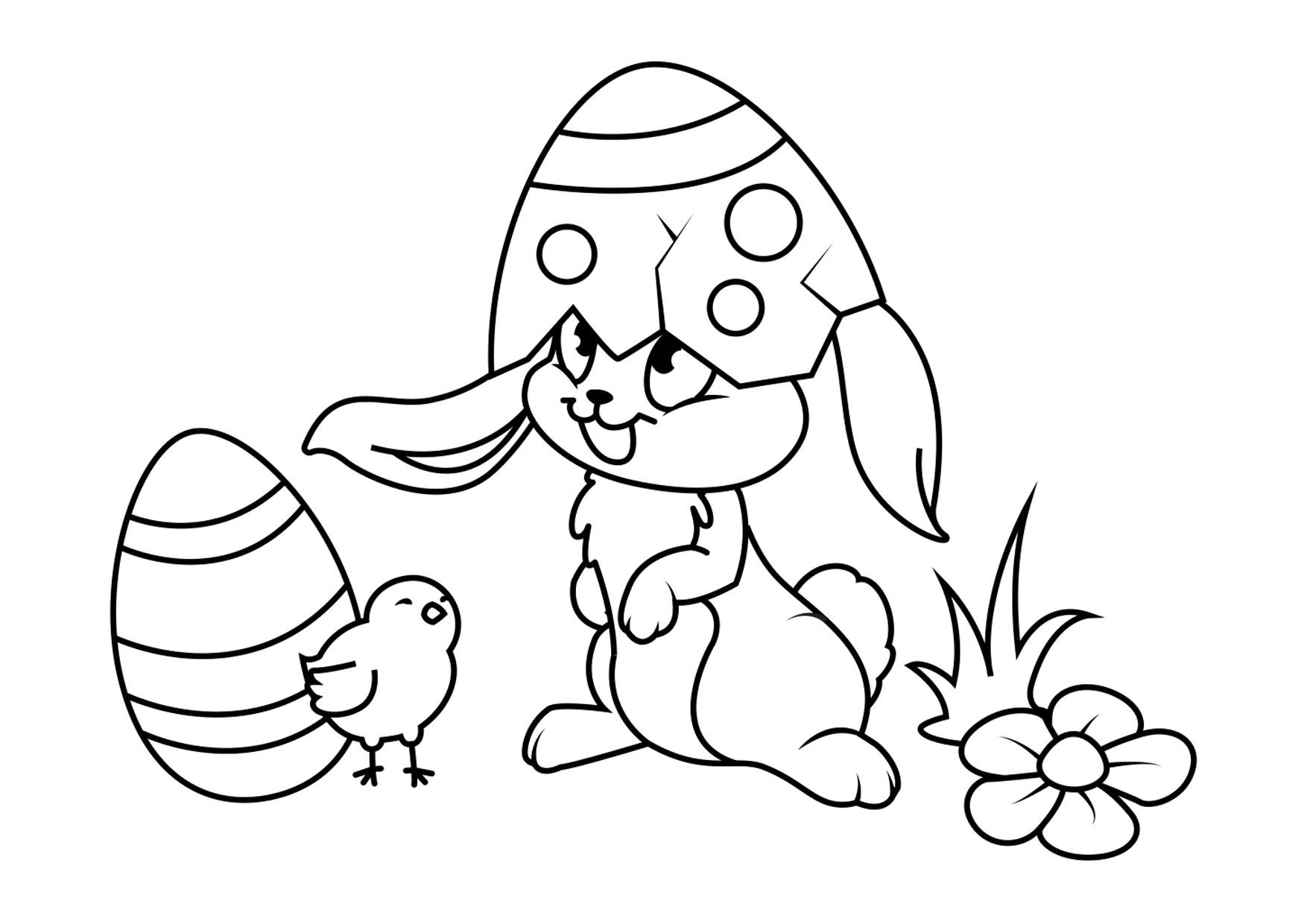 Malvorlage  osterhase mit kA¼ken